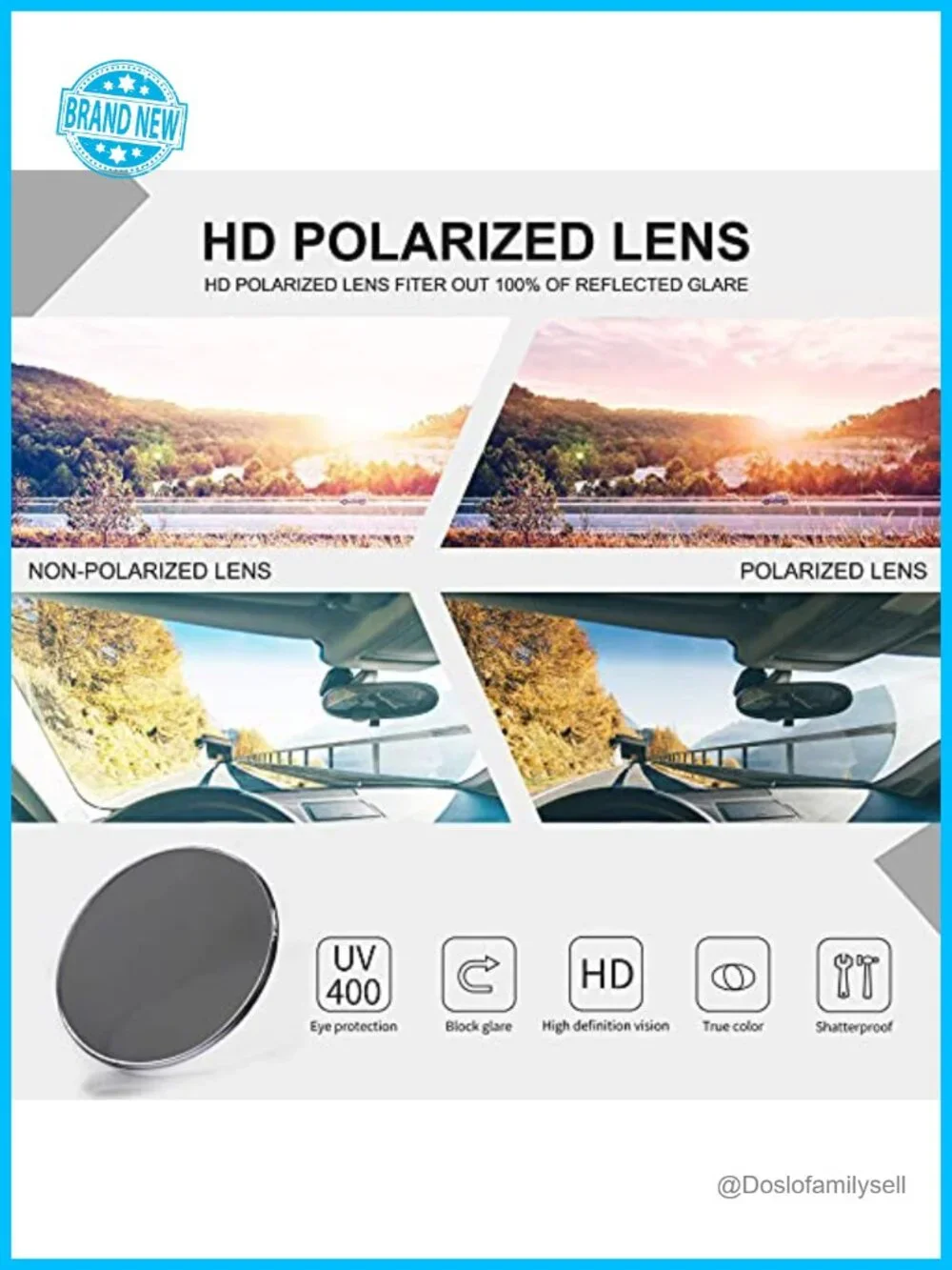 Polarized Rhinestone Wrap Around Sunglasses UV400 Protection